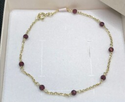 Zlatý náramek s přírodními kamínky